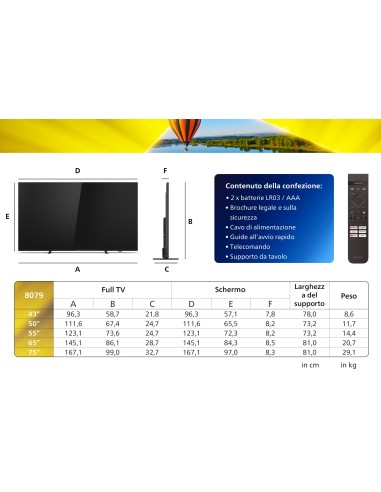 Philips Ambilight TV 43PUS8079 43“ 108cm 4K UHD LED Dolby Atmos Titan OS
