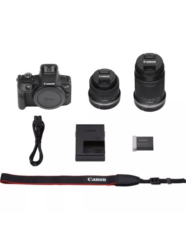 Canon EOS R100 + RF-S 18-45mm F4.5-6.3 IS STM + RF-S 55-200mm F5-7.1 IS STM Kit MILC 24,1 MP CMOS 6000 x 4000 Pixel Nero