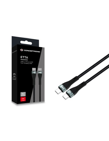 Conceptronic ETTA01B20 cavo USB 2 m USB 2.0 USB C Nero
