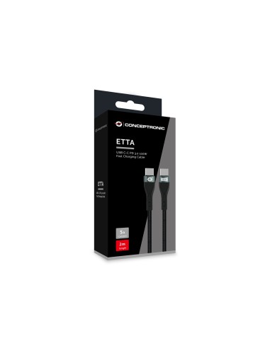 Conceptronic ETTA01B20 cavo USB 2 m USB 2.0 USB C Nero