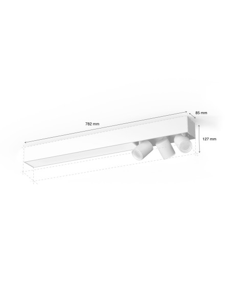 Philips Hue White and Color ambiance Centris Plafoniera Smart (3 punti luce GU10 + LED Integrato) Bianca in Alluminio