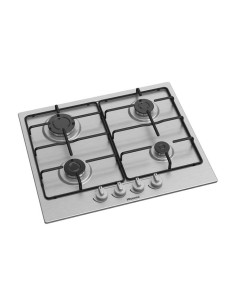 Hisense GM642XF piano cottura Nero, Acciaio inox Da incasso 61 cm Gas 4 Fornello(i) 2