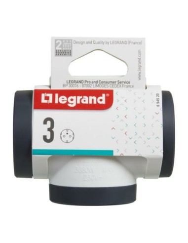 Legrand 694520 adattatore per presa di corrente Tipo F Nero, Bianco