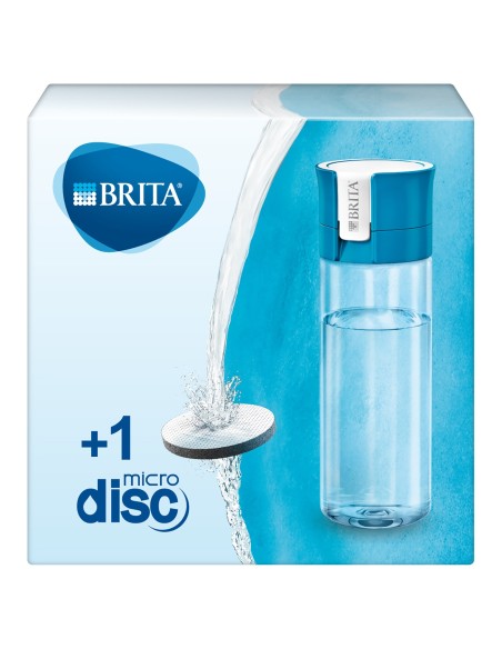 Brita Borraccia filtrante per acqua, Blu (0.6l) - incl. 1 filtro MicroDisc per la riduzione di cloro, erbicidi, pesticidi e