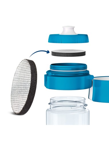 Brita Borraccia filtrante per acqua, Blu (0.6l) - incl. 1 filtro MicroDisc per la riduzione di cloro, erbicidi, pesticidi e