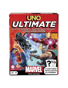 Games Uno Ultimate Marvel Gioco Di Carte Con 4 Carte Laminate Da Collezione  Black Panther, Captain Marvel, Iron Man E Thor