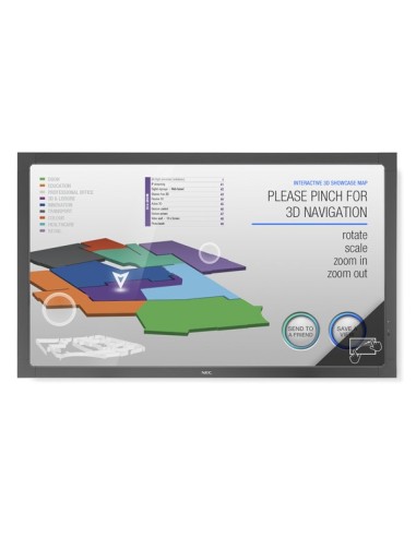 NEC MultiSync V463-TM Pannello piatto per segnaletica digitale 116,8 cm (46") LED 480 cd m² Full HD Nero Touch screen 16 7