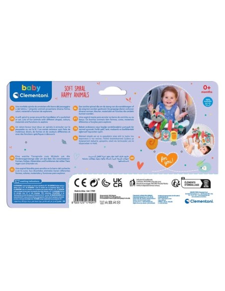 Baby Soft Spiral Happy Animals giocattolo da appendere per bambini