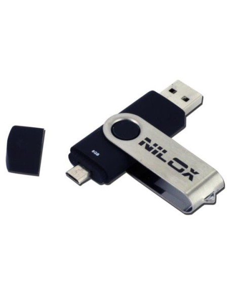 Nilox Pendrive 8GB unità flash USB USB Type-A   Micro-USB 2.0 Nero, Grigio