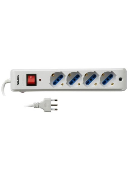 Nilox 07NXSM4PSM001 prolunghe e multiple 1,5 m 4 presa(e) AC Interno Bianco