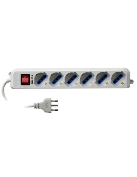 Nilox 07NXSM6PSM001 prolunghe e multiple 1,5 m 6 presa(e) AC Interno Bianco