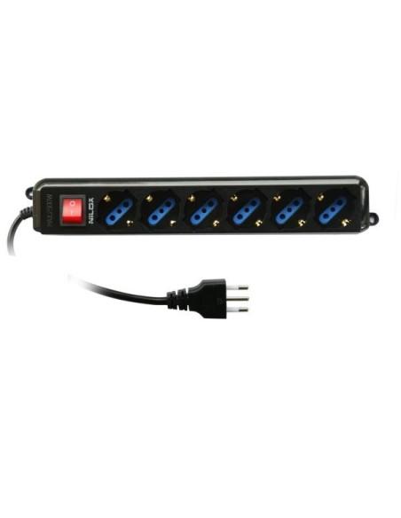 Nilox 07NXSM6PSM002 prolunghe e multiple 1,5 m 6 presa(e) AC Nero