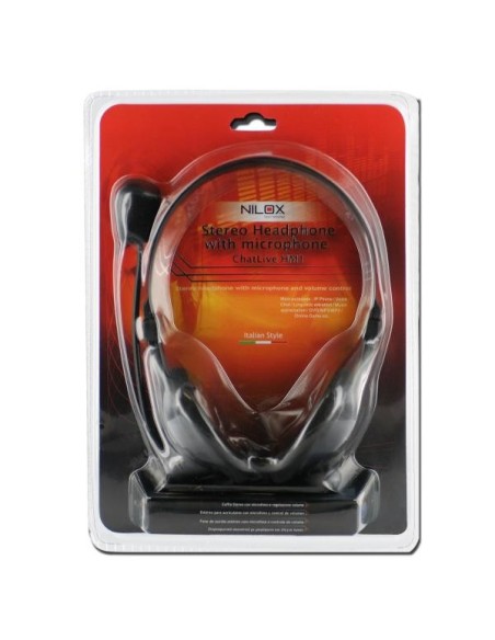 Nilox Chat Live HM1 Auricolare Cablato Musica e Chiamate Nero