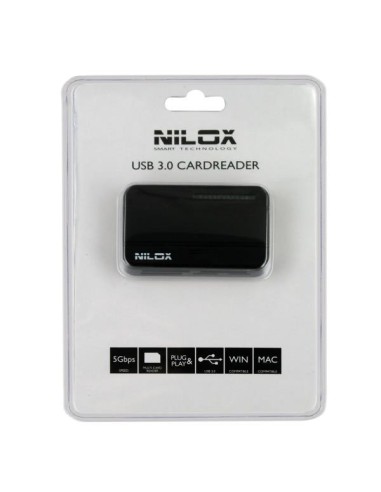 Nilox 10NXCR0030001 lettore di schede USB 3.2 Gen 1 (3.1 Gen 1) Nero