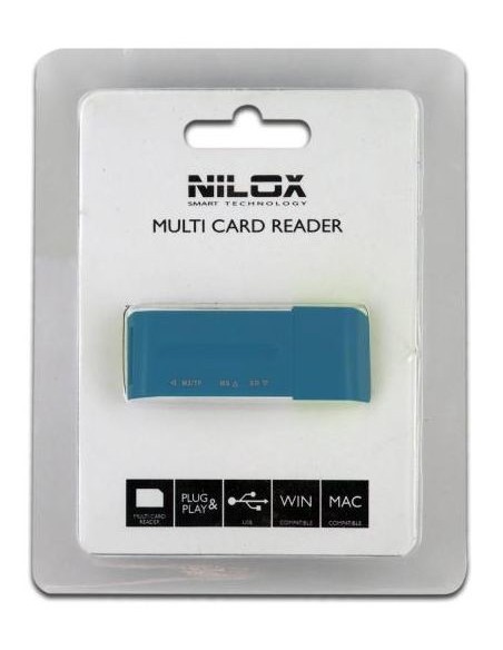 Nilox 10NXCRMI00003 lettore di schede USB 2.0 Blu, Bianco