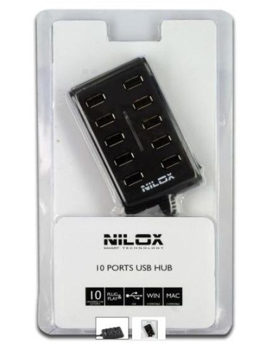 Nilox 10NXHU00XP001 hub di interfaccia 480 Mbit s Nero