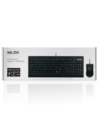 Nilox CT10 tastiera Mouse incluso Ufficio USB QWERTY Italiano Nero