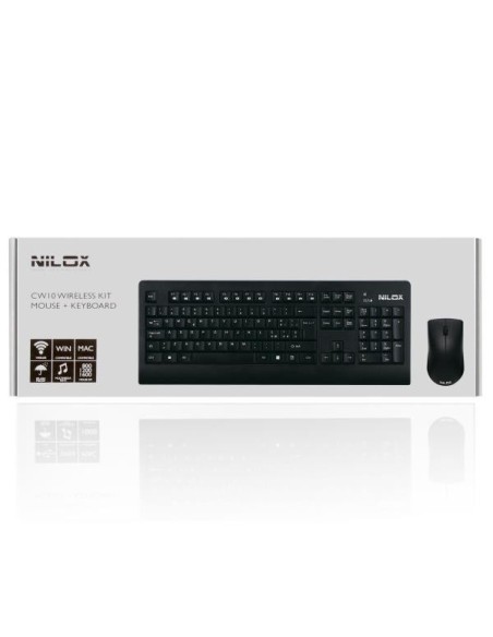 Nilox CW10 tastiera Mouse incluso Ufficio RF Wireless QWERTY Italiano Nero
