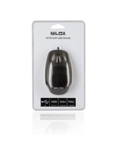 Nilox MT20 mouse Viaggio Ambidestro USB tipo A Ottico 1000 DPI