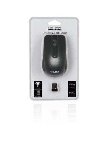 Nilox MW10 mouse Viaggio Ambidestro RF Wireless Ottico 1600 DPI