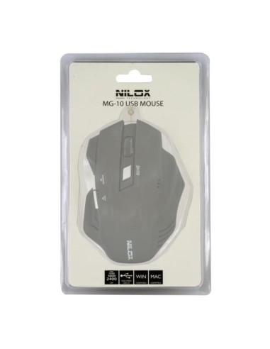 Nilox MG-10 mouse Gaming Ambidestro USB tipo A Ottico 2400 DPI
