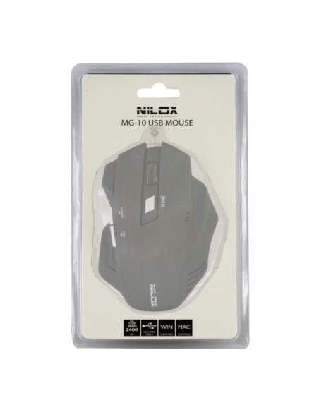 Nilox MG-10 mouse Gaming Ambidestro USB tipo A Ottico 2400 DPI