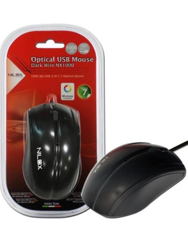 Nilox 10NXMP0800006 mouse Ufficio Ambidestro USB tipo A Ottico 1000 DPI