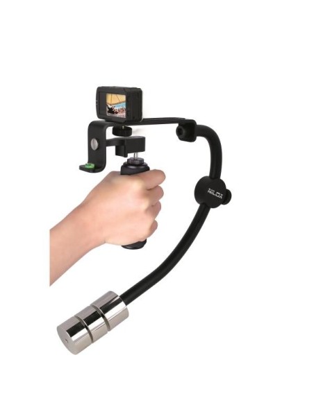 Nilox 13NXAKACEF006 video stabilizzatore Stabilizzatore d’immagine Nero, Cromo