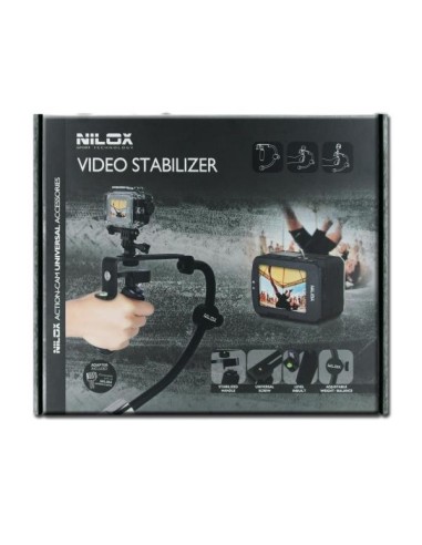 Nilox 13NXAKACEF006 video stabilizzatore Stabilizzatore d’immagine Nero, Cromo