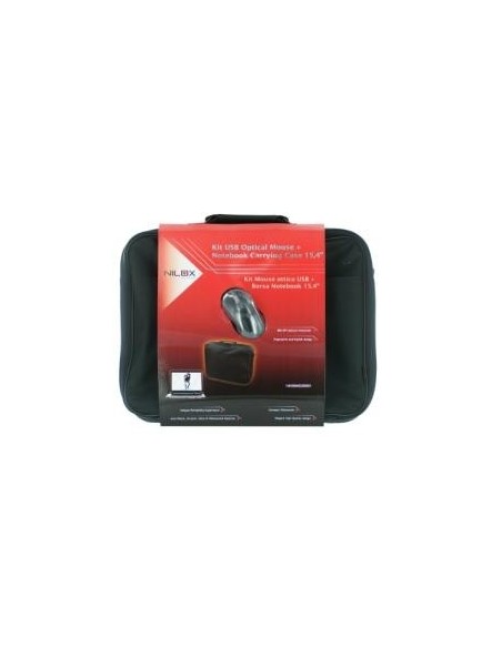 Nilox Kit Borsa Notebook + Mouse 39,1 cm (15.4") Valigetta ventiquattrore Nero