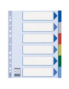 Esselte Multi-coloured Plastic Dividers divisore Multicolore 20 pz