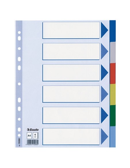 Esselte Multi-coloured Plastic Dividers divisore Multicolore 20 pz
