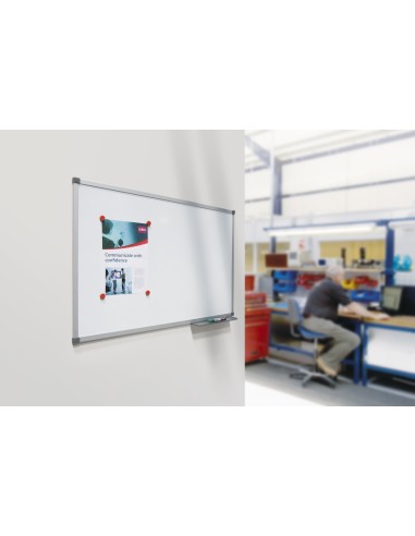 Nobo Lavagna bianca magnetica in acciaio Classic 1200x900 con bordo in alluminio