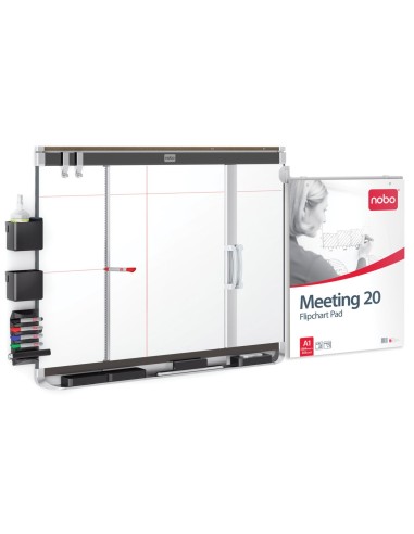 Nobo Lavagna bianca magnetica smaltata Prestige 1200x900 con bordo Connex