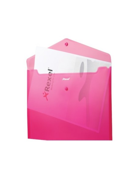 Rexel Busta a soffietto con bottone A4 JOY rosa