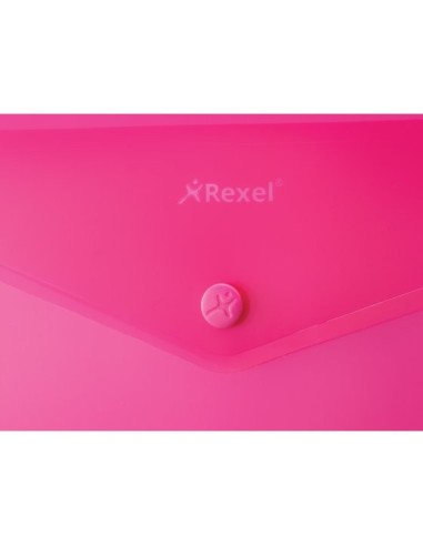 Rexel Busta a soffietto con bottone A4 JOY rosa