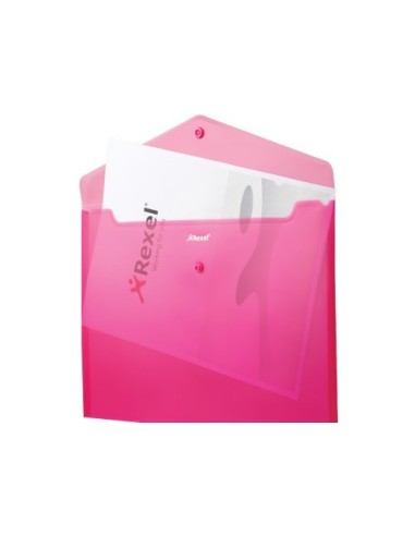 Rexel Busta a soffietto con bottone A4 JOY rosa