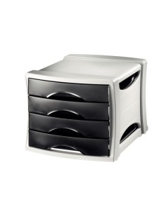 Esselte Cassettiera Plastica Nero, Grigio