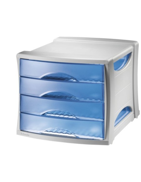 Esselte Cassettiera Plastica Blu, Grigio