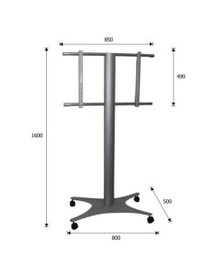 Nilox AMOMMAGELLANO3 Supporti a parete per TV 127 cm (50") Pavimento Nero, Grigio 2