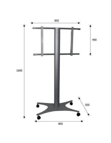 Nilox AMOMMAGELLANO3 Supporti a parete per TV 127 cm (50") Pavimento Nero, Grigio