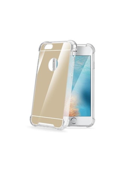 Celly ARMORMIR800GD custodia per cellulare 11,9 cm (4.7") Cover Oro, Specchio