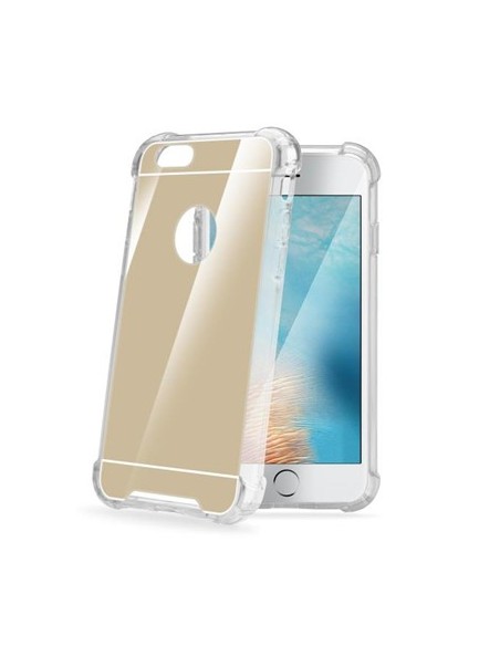 Celly ARMORMIR801GD custodia per cellulare 14 cm (5.5") Cover Oro, Specchio