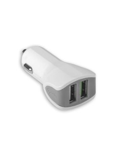 Celly CC2USBTURBOWH Caricabatterie per dispositivi mobili Smartphone, Tablet Bianco Accendisigari Auto