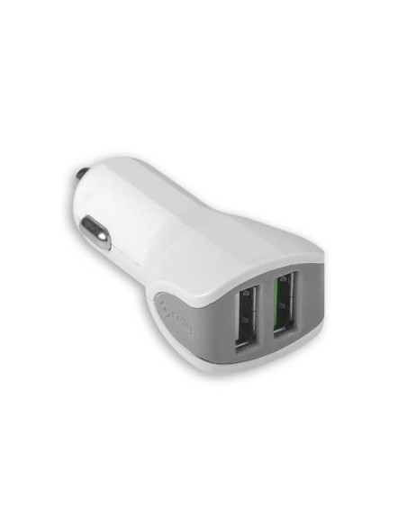 Celly CC2USBTURBOWH Caricabatterie per dispositivi mobili Smartphone, Tablet Bianco Accendisigari Auto