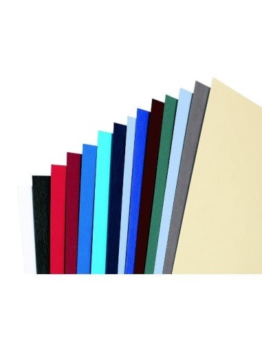 GBC Copertine rilegatura LeatherGrain 250 gsm azzurro (100)