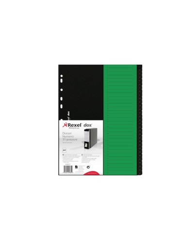Rexel D266131 intercalare Cartella a soffietto espandibile Nero, Verde