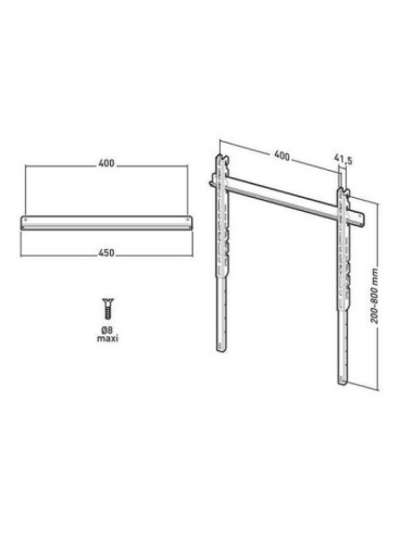 Nilox ER12431 Supporto TV a parete 190,5 cm (75") Nero