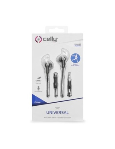 Celly FITBEATBK cuffia e auricolare Cablato In-ear Musica e Chiamate Nero