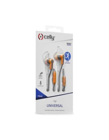 Celly FITBEATOR cuffia e auricolare Cablato In-ear Musica e Chiamate Arancione